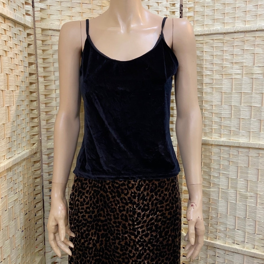Black/Blue Velvet Tank Top - Size L
