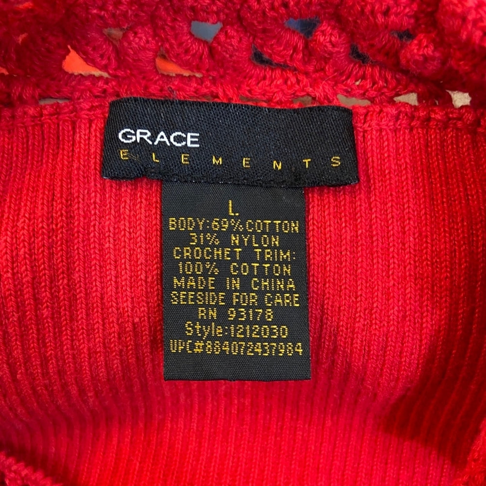 Grace Elements, Red Tank Top- Size L