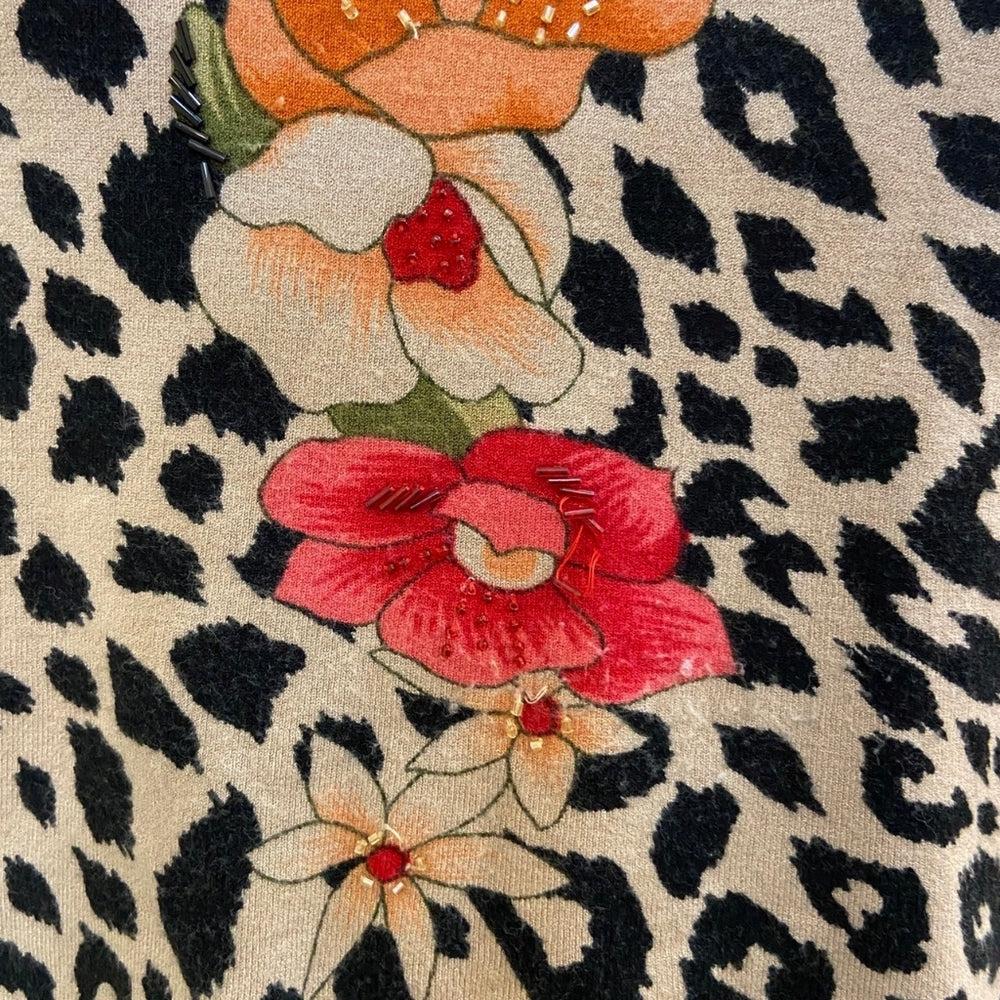 Elizabeth New York, Cheetah Print Sleeveless Top - Size L