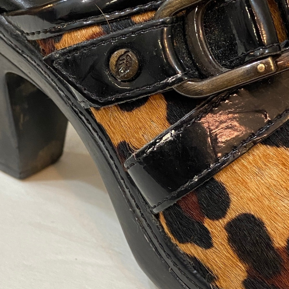 Nurture, Animal Print With Buckle Clogs - Size 7.5