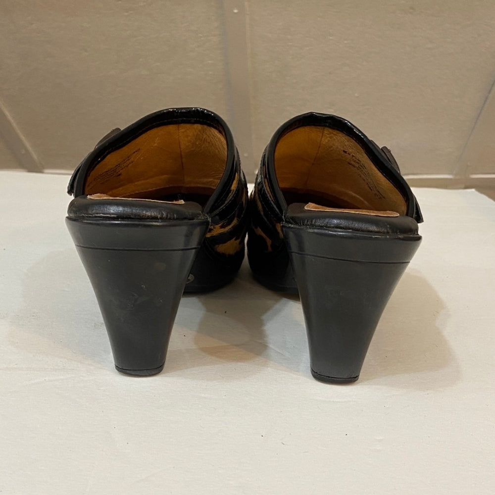 Nurture, Animal Print With Buckle Clogs - Size 7.5