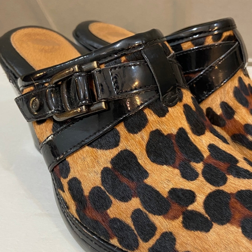 Nurture, Animal Print With Buckle Clogs - Size 7.5