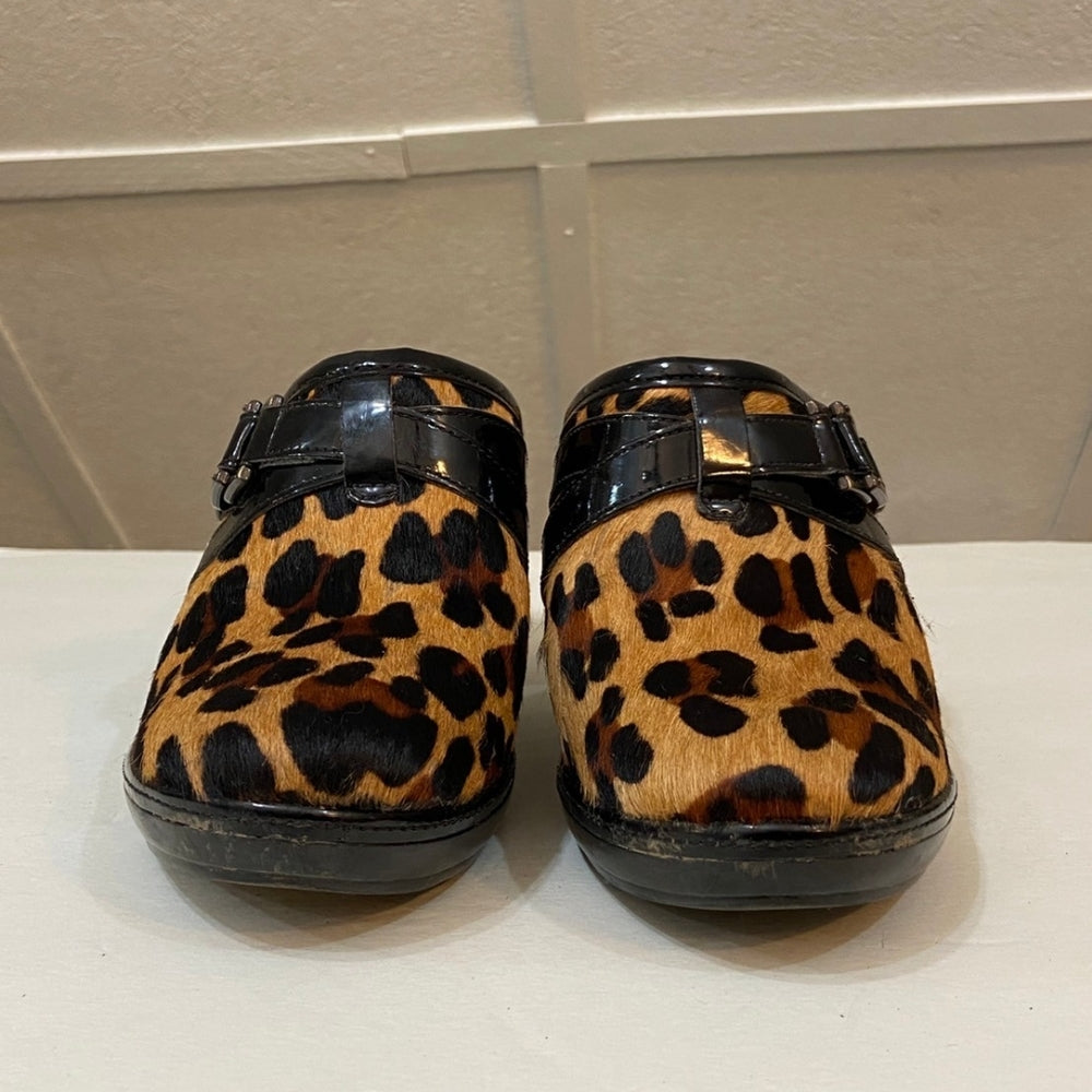 Nurture, Animal Print With Buckle Clogs - Size 7.5