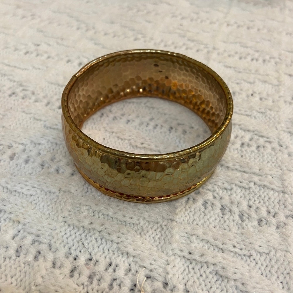 Vintage Hammered Gold Bangle