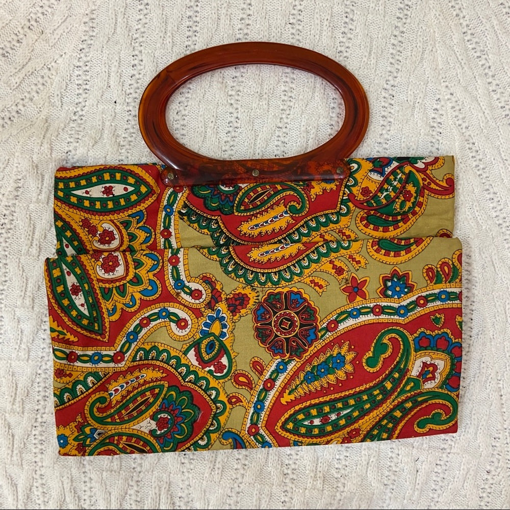 Vintage, Psychedelic Folding Handbag Tote
