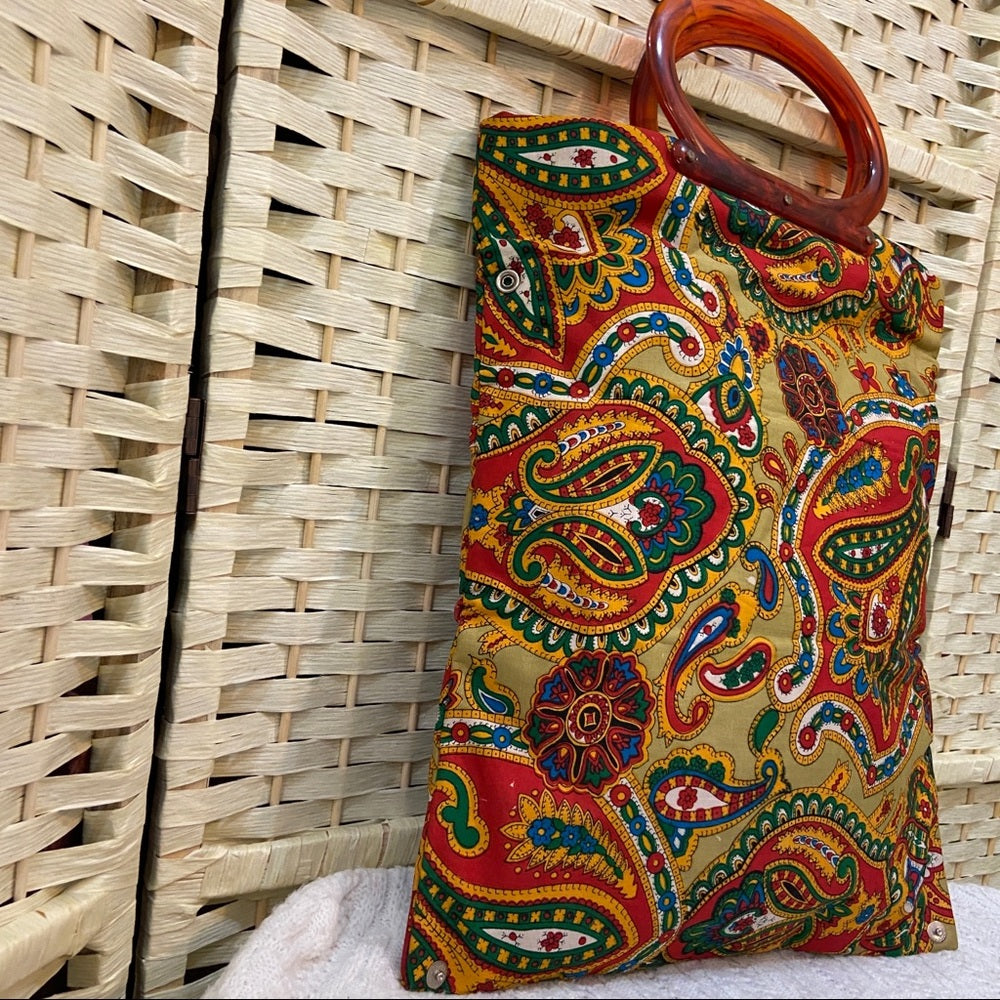 Vintage, Psychedelic Folding Handbag Tote