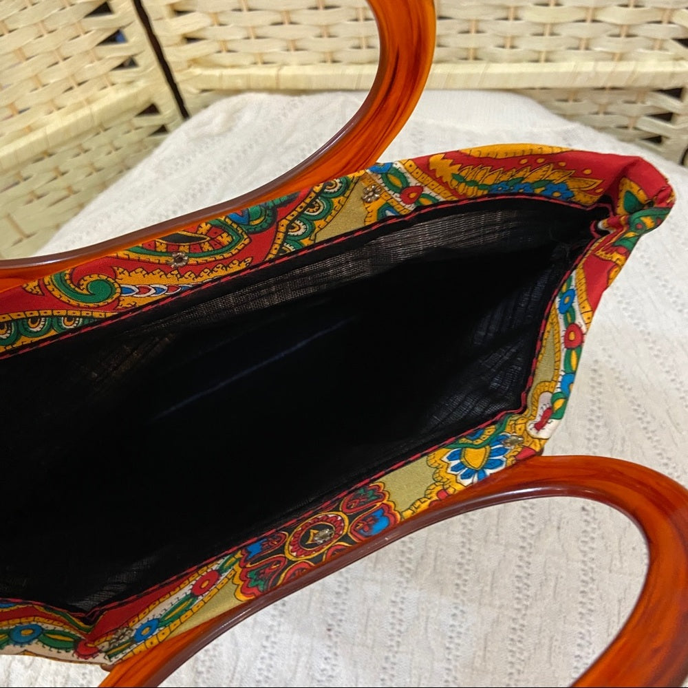 Vintage, Psychedelic Folding Handbag Tote