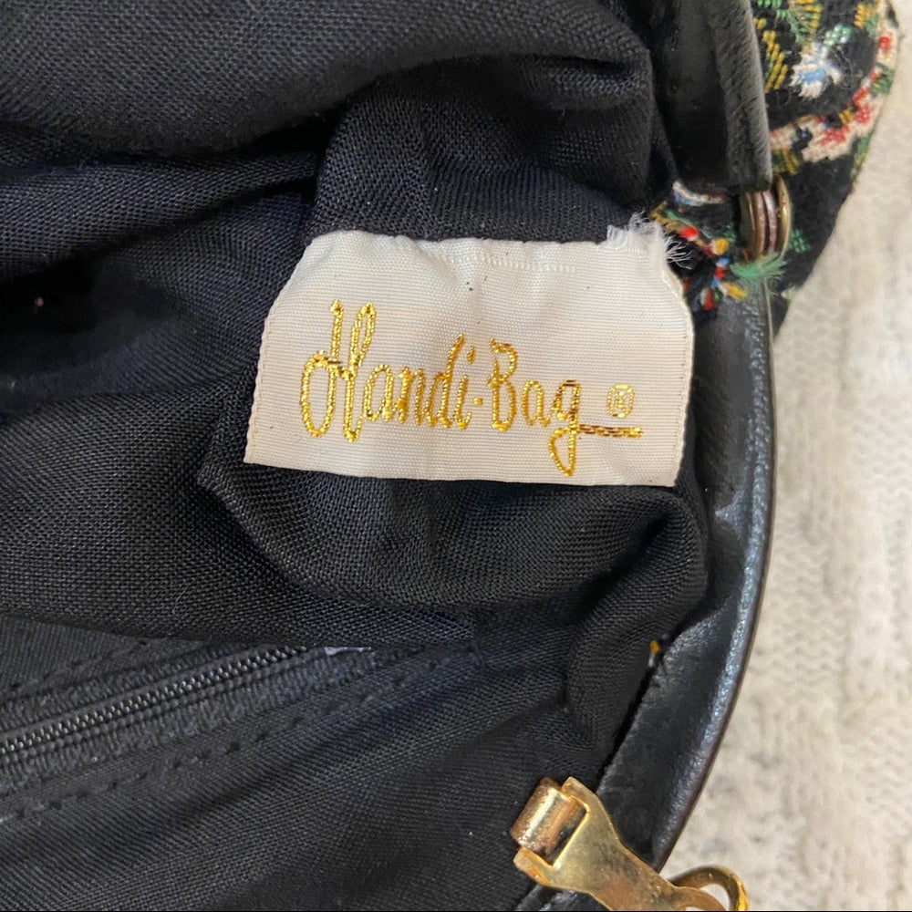 Vintage Handibag Floral Tapestry Clutch-Crossbody 9in x 7in x 2in
