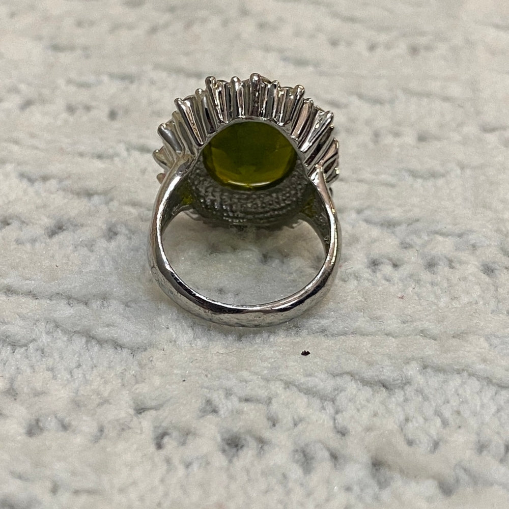 Green Peridot Princess Ring- Size 10