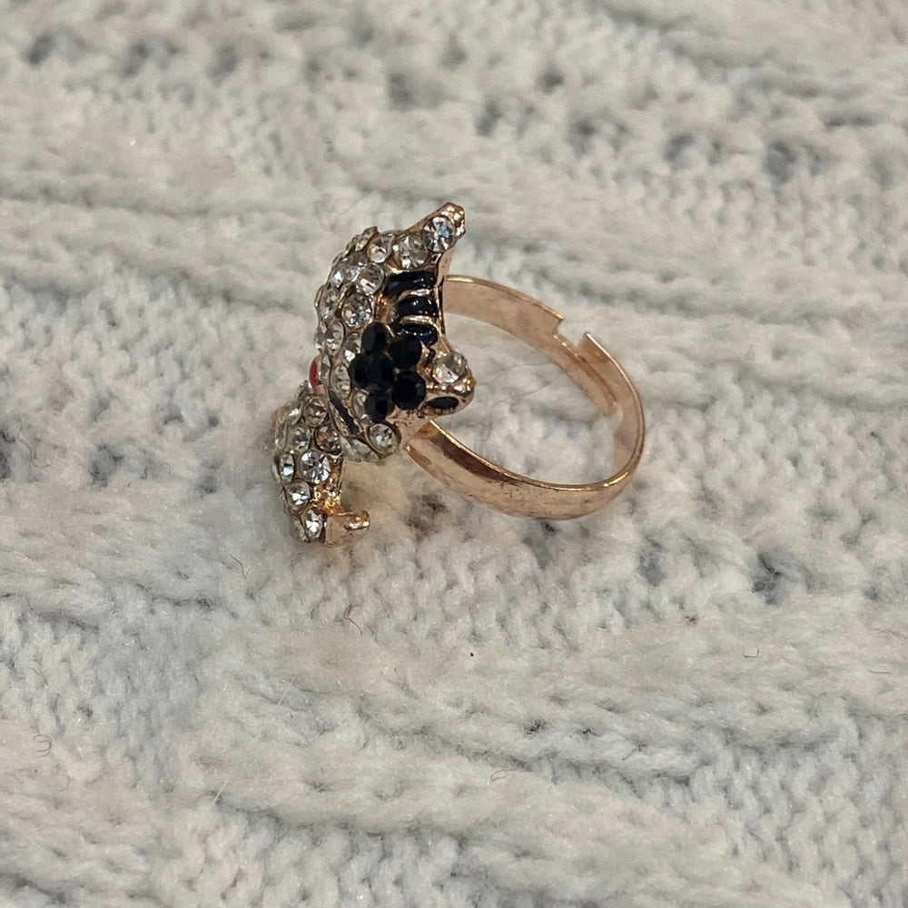 Gold Tone Kitty Adjustable Ring