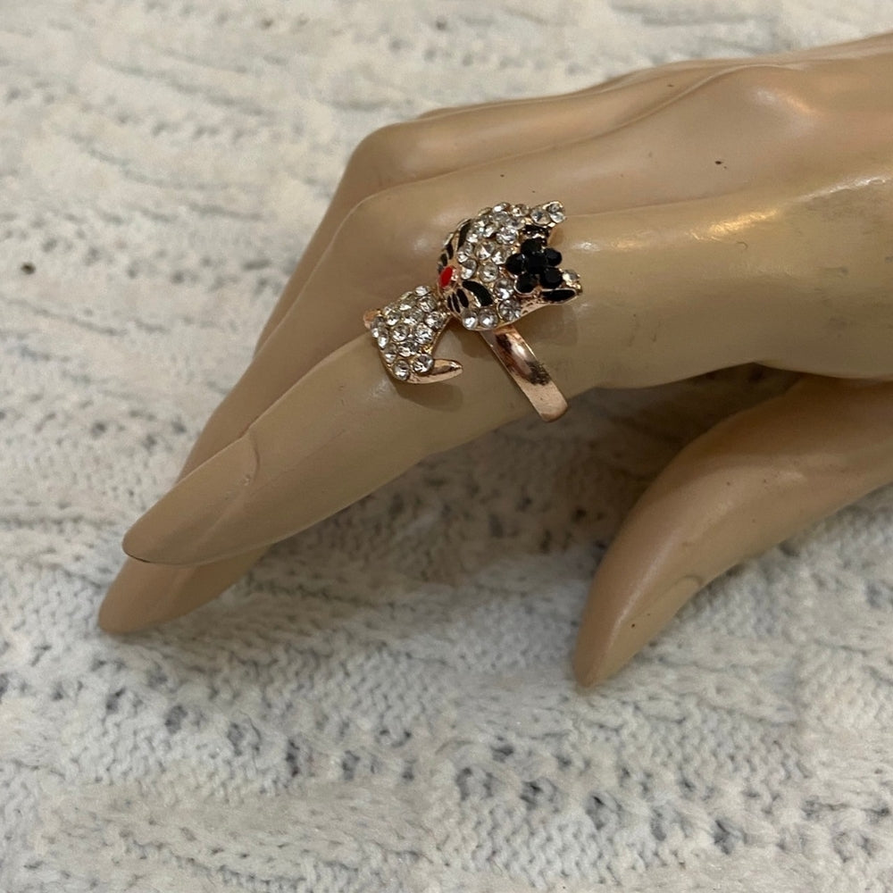 Gold Tone Kitty Adjustable Ring