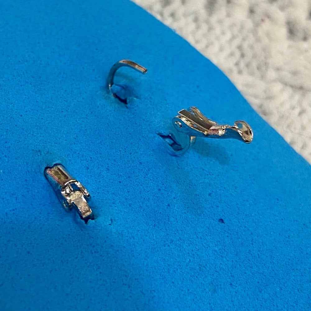 Princess Earrings, Blue Floral Pierced Dangling