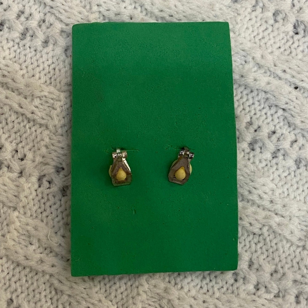 Vintage Rhinestone Earrings, Purple Clip On Earrings