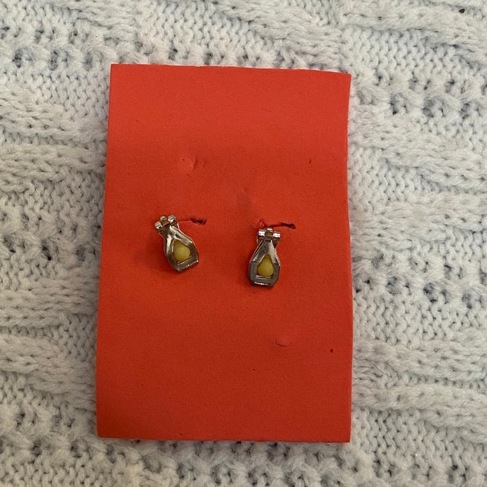 Vintage Rhinestone Earrings, Clear Clip On Earrings