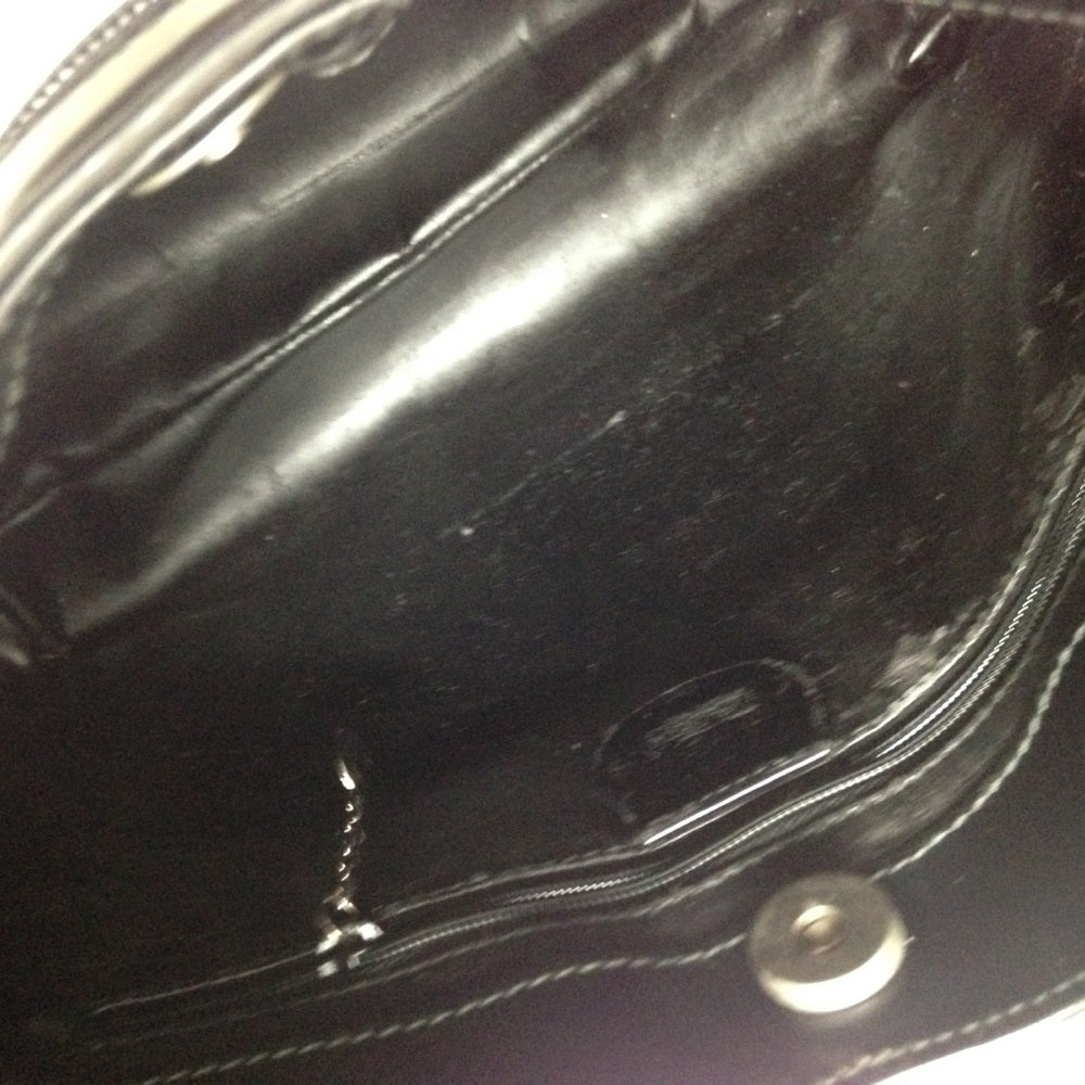 Gucci Black Enamel Patent Leather Shoulder Bag