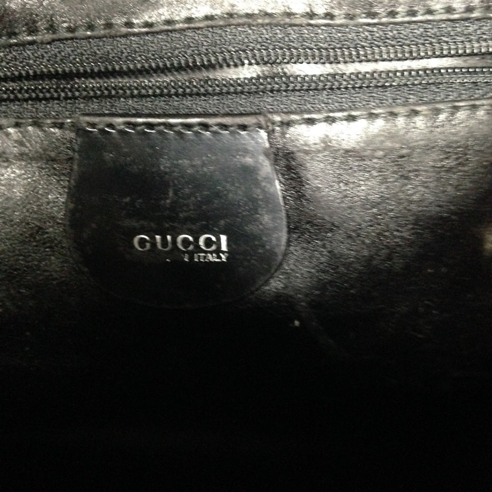 Gucci Black Enamel Patent Leather Shoulder Bag