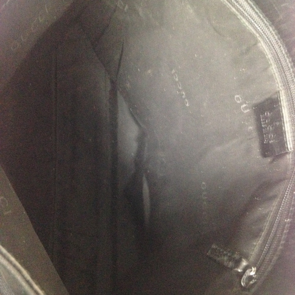 Vintage Gucci Italy Black Denim-Canvas Shoulder Bag