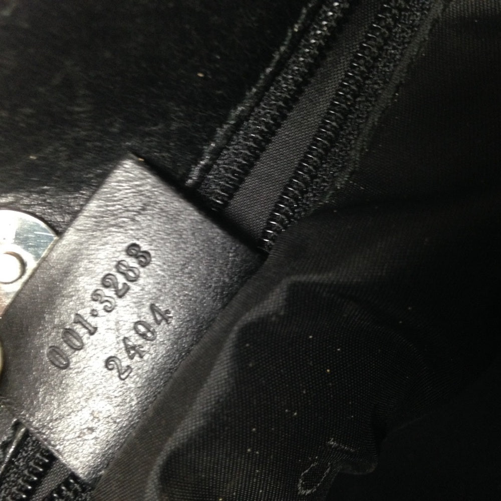 Vintage Gucci Italy Black Denim-Canvas Shoulder Bag