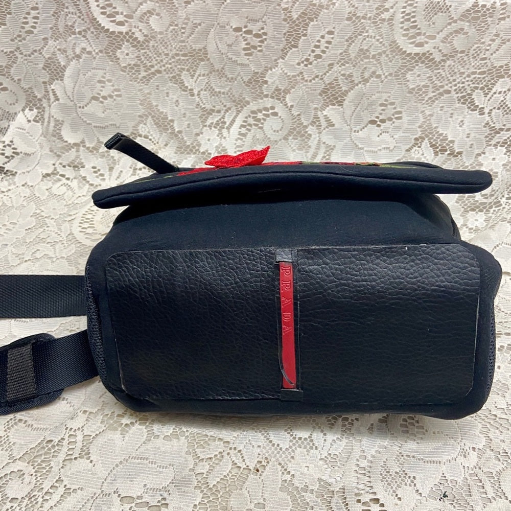 Prada Black Nylon Sports Hand Bag 10in x 8in x 5in