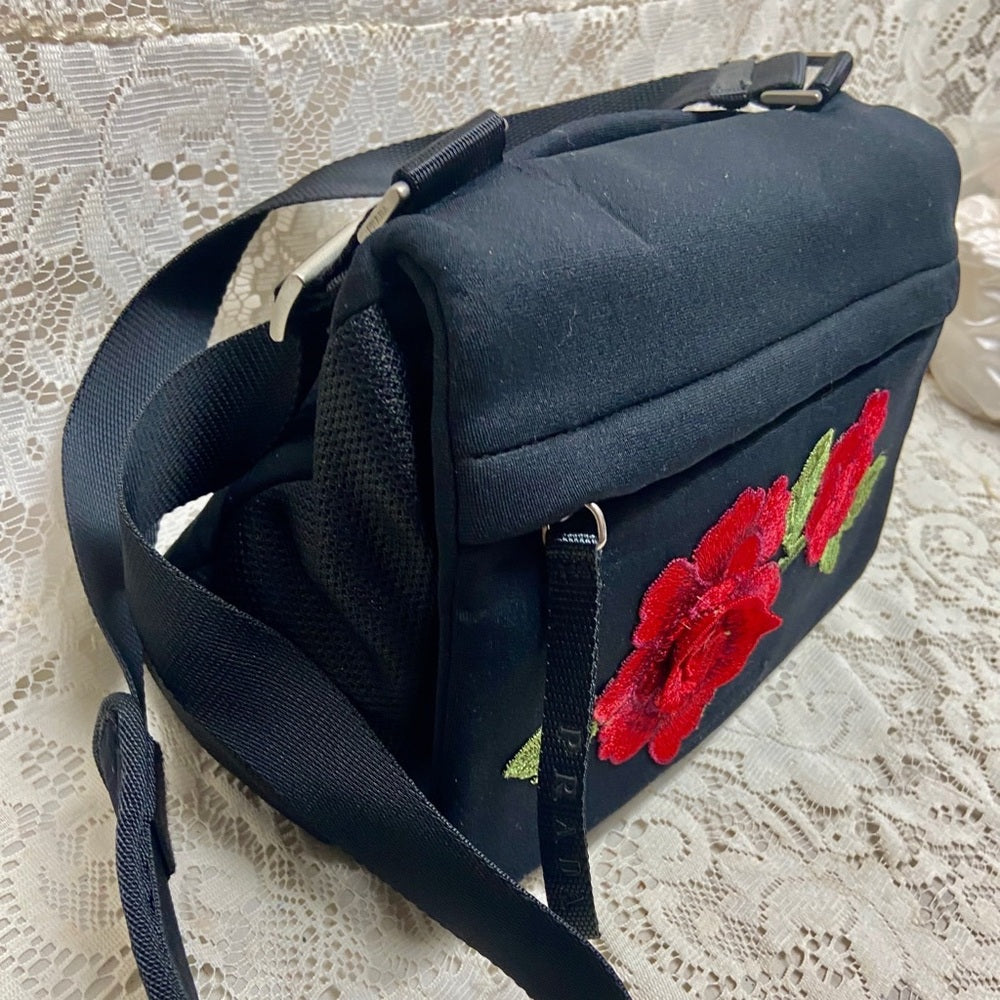 Prada Black Nylon Sports Hand Bag 10in x 8in x 5in