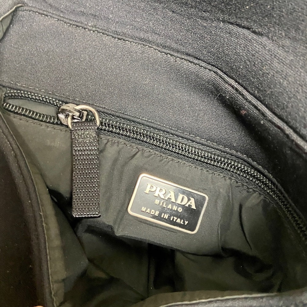 Prada Black Nylon Sports Hand Bag 10in x 8in x 5in
