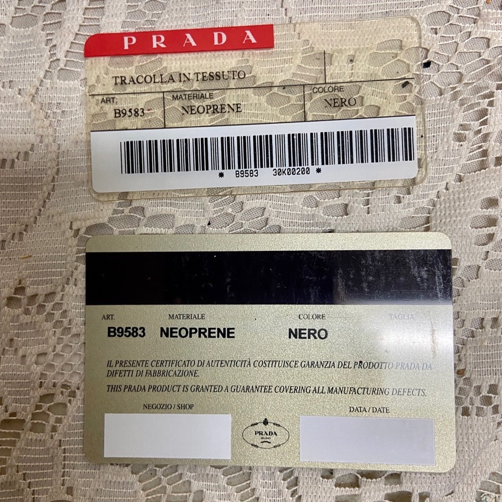 Prada Black Nylon Sports Hand Bag 10in x 8in x 5in