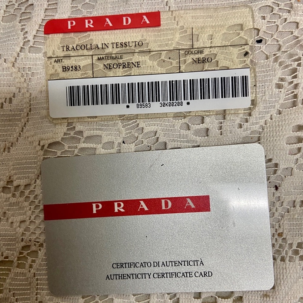 Prada Black Nylon Sports Hand Bag 10in x 8in x 5in