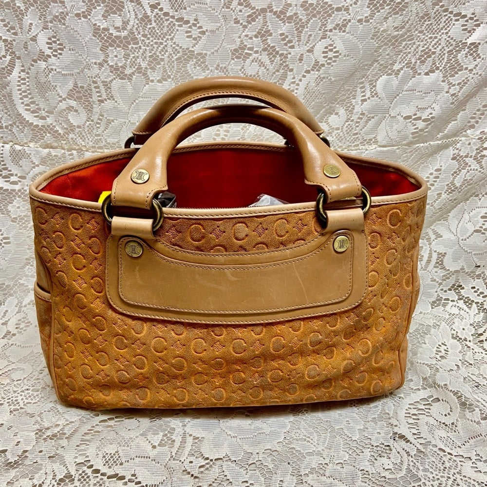 Vintage Celine Rust Orange Brown Suede Leather Handbag