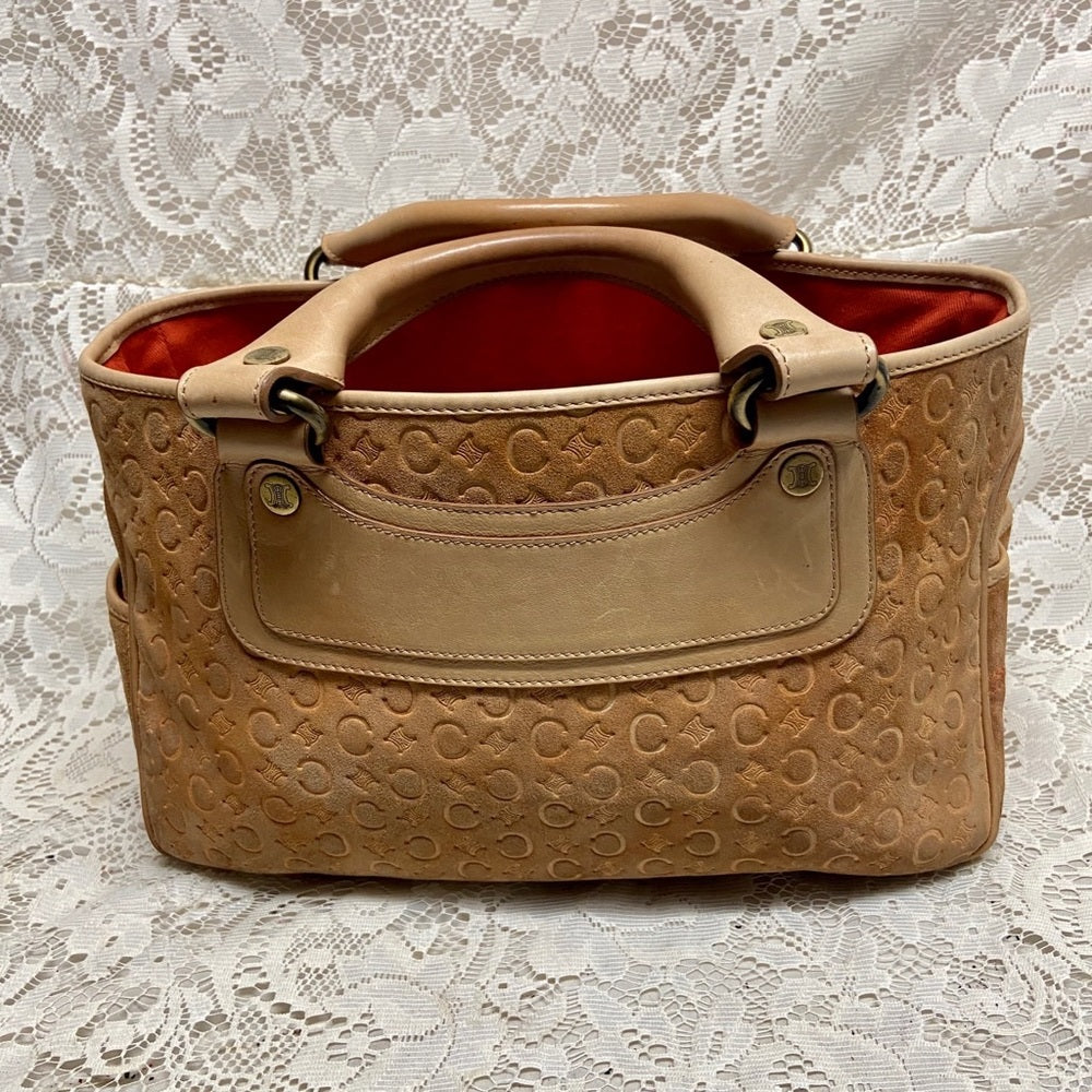 Vintage Celine Rust Orange Brown Suede Leather Handbag