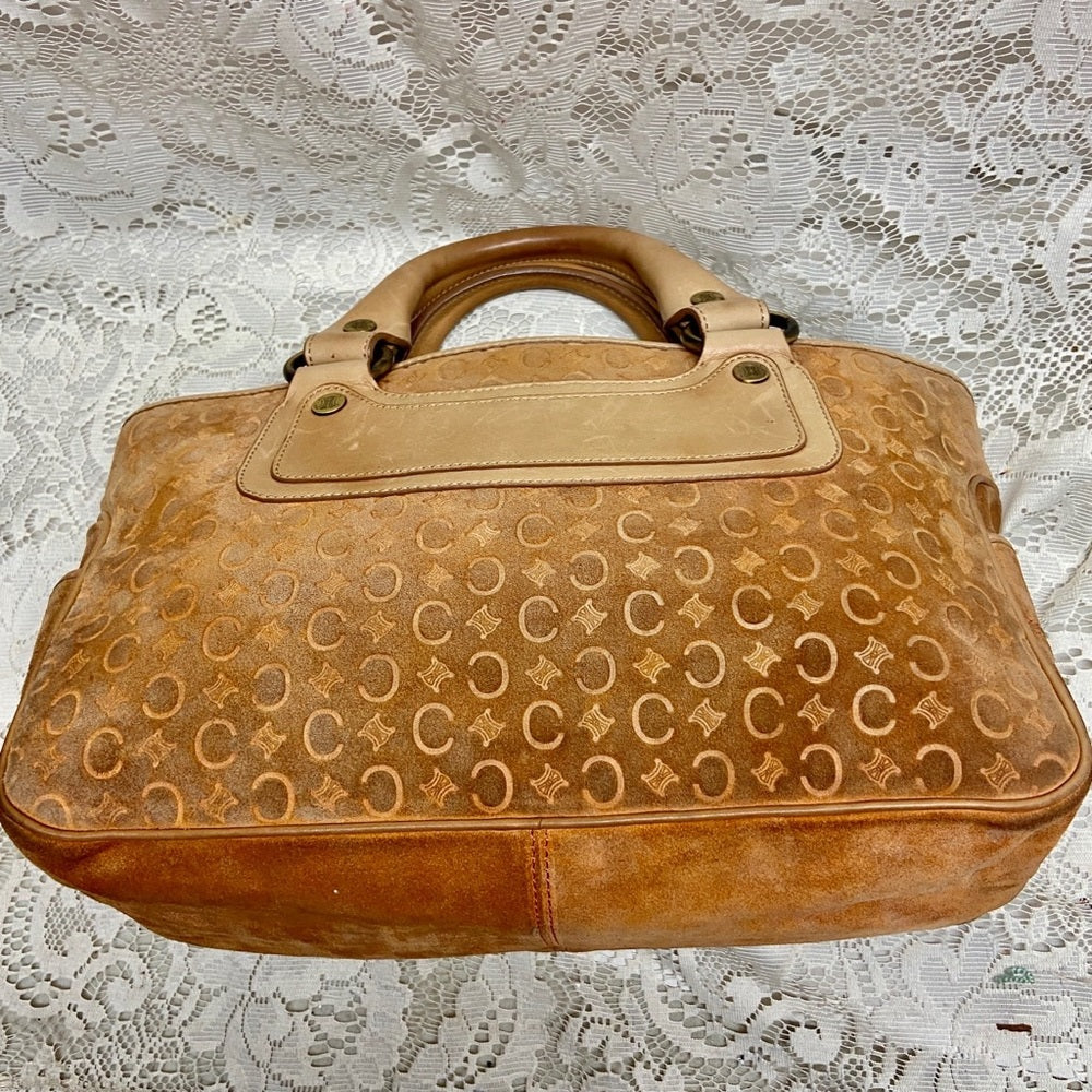 Vintage Celine Rust Orange Brown Suede Leather Handbag
