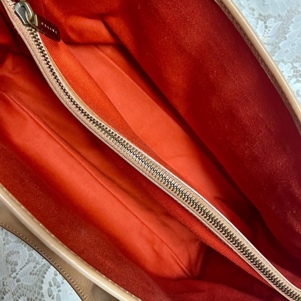 Vintage Celine Rust Orange Brown Suede Leather Handbag