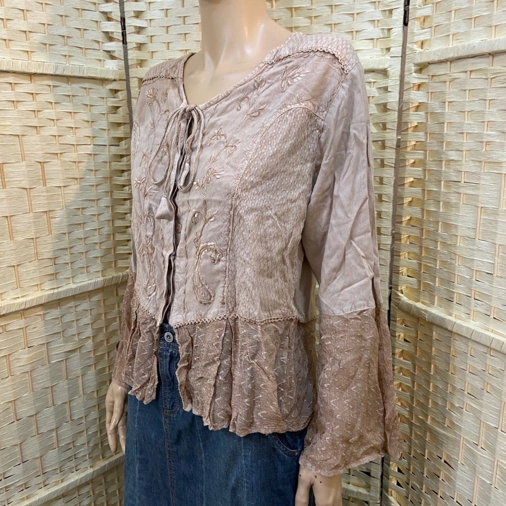 More by Lata, Tan Bohemian Blouse - Size M