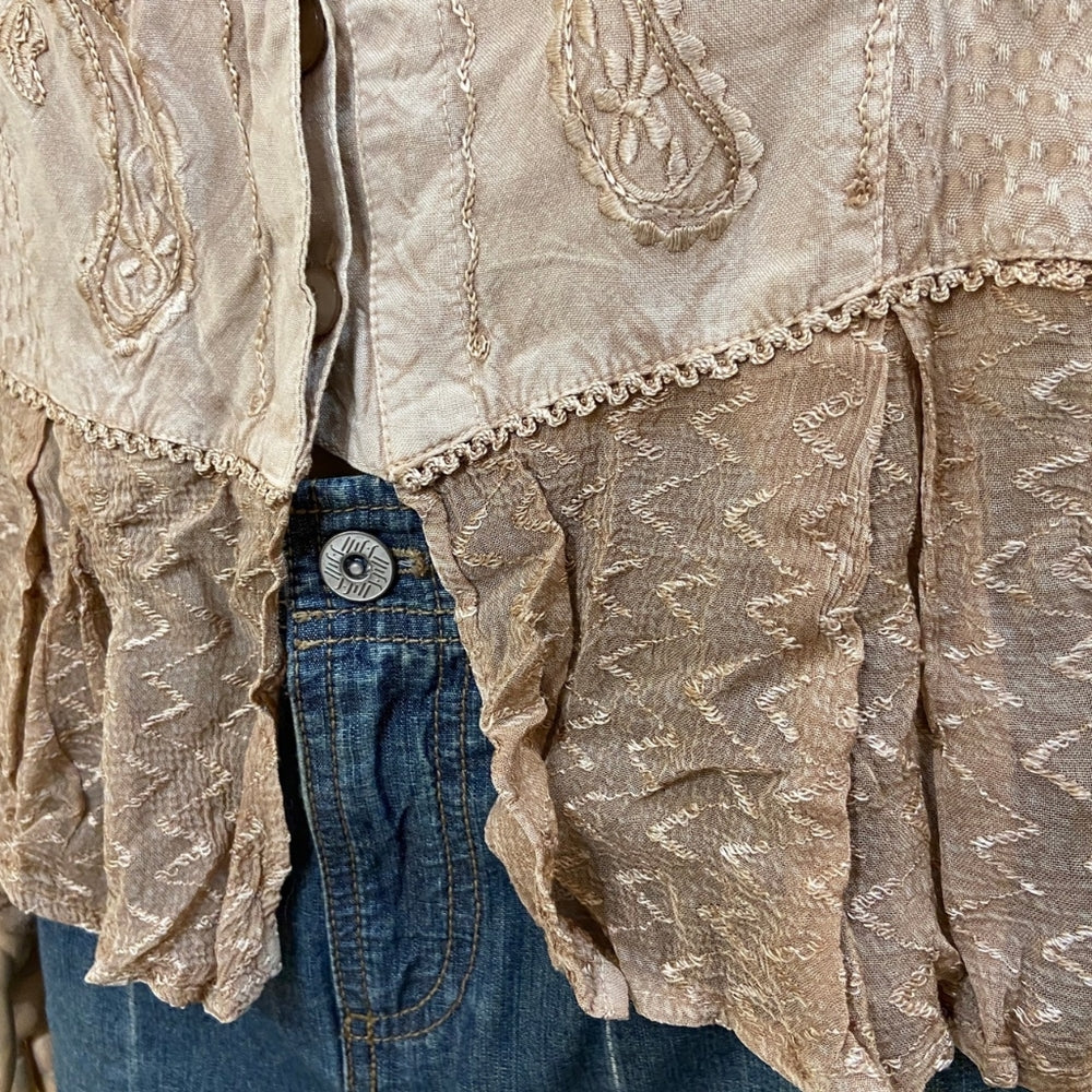 More by Lata, Tan Bohemian Blouse - Size M
