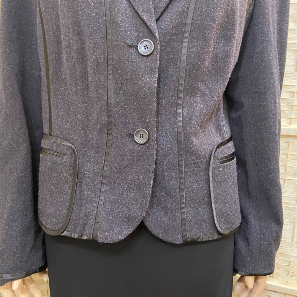 Grace Elements, Gray Blazer with Black Piping - Size L