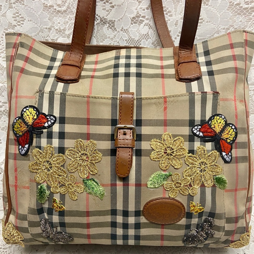 Burberry Nova Check Hand-Shoulder Bag Tote