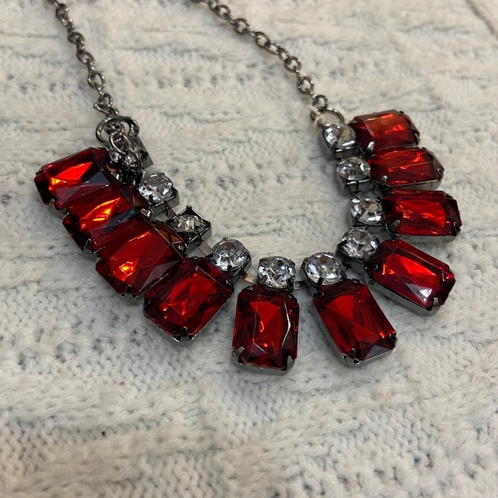Red Ruby Rhinestone Necklace