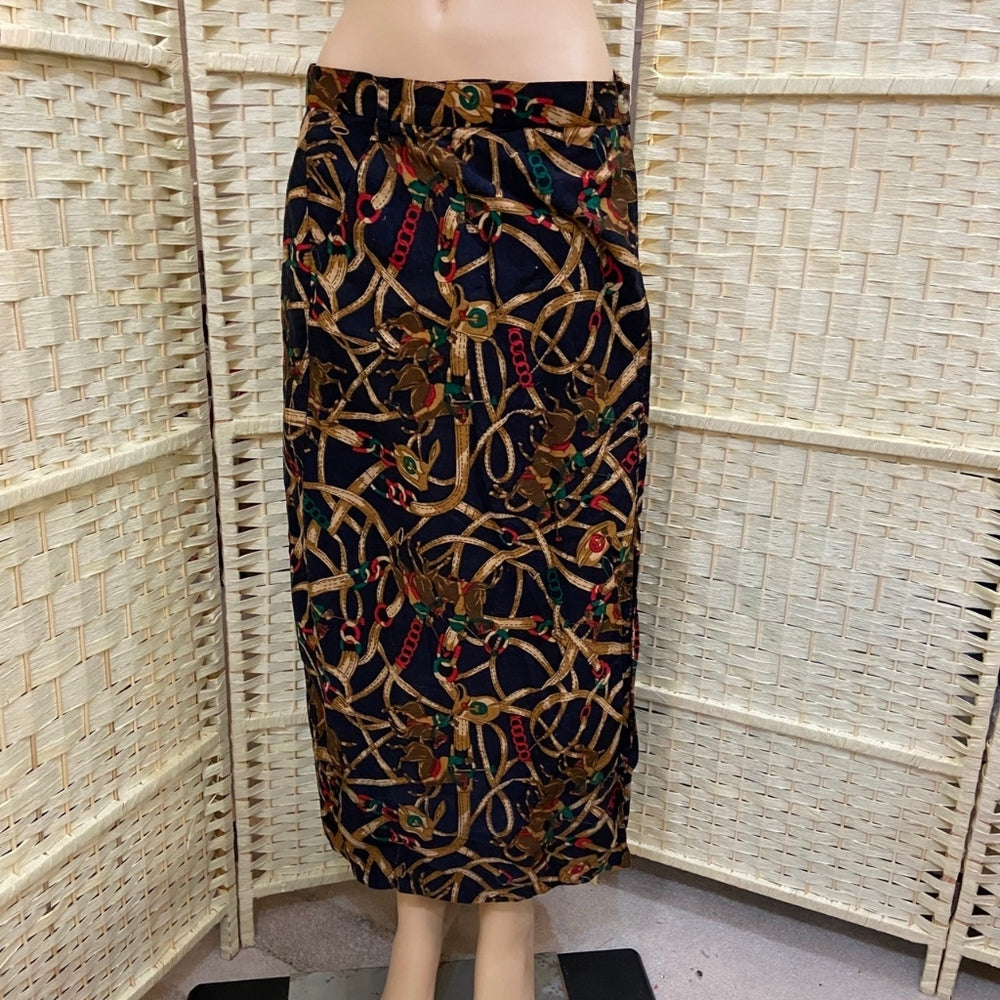 Tangibles, Equestrian Patterned Skirt - Size L