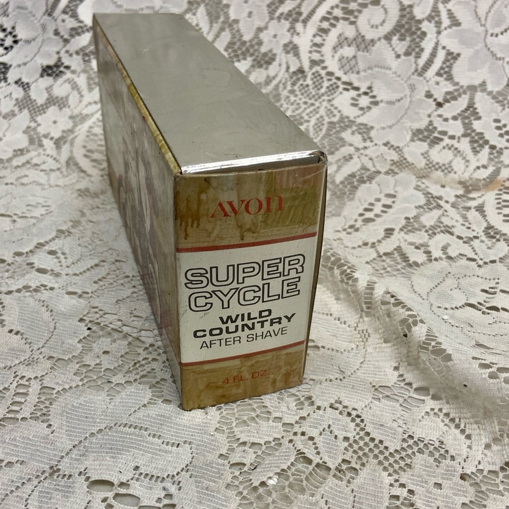 Vintage 1970s Avon Super Cycle Wild Country After Shave Decanter 4Fl Oz (NIB)