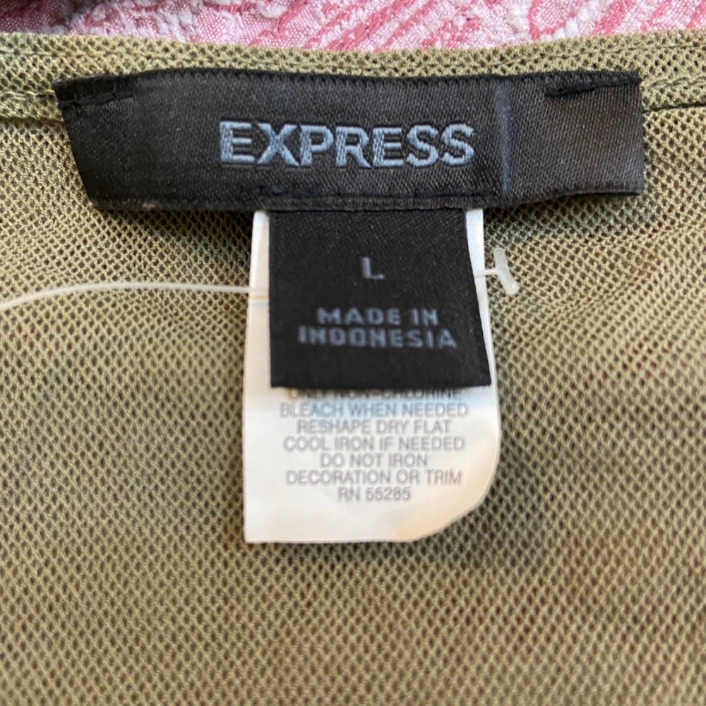 Express, Green Beaded Blouse - Size L