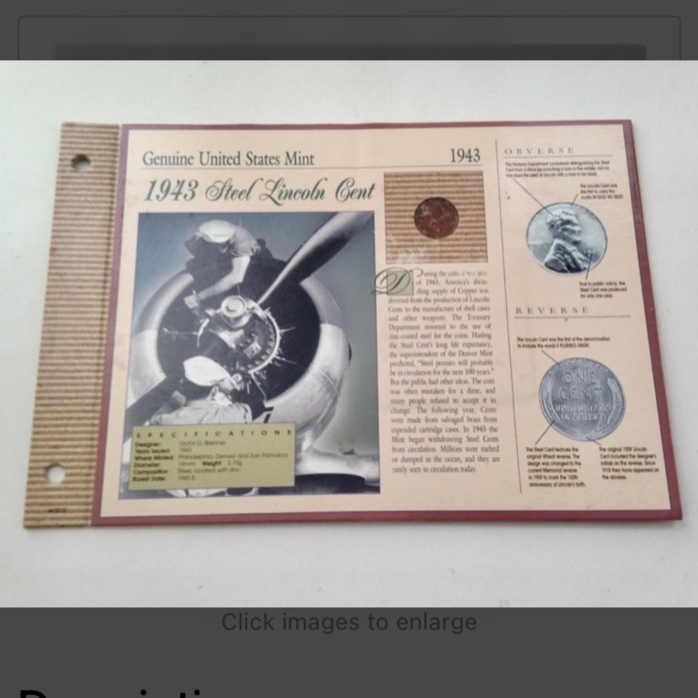 Genuine United States Mint: 1943 Steel Lincoln Cent