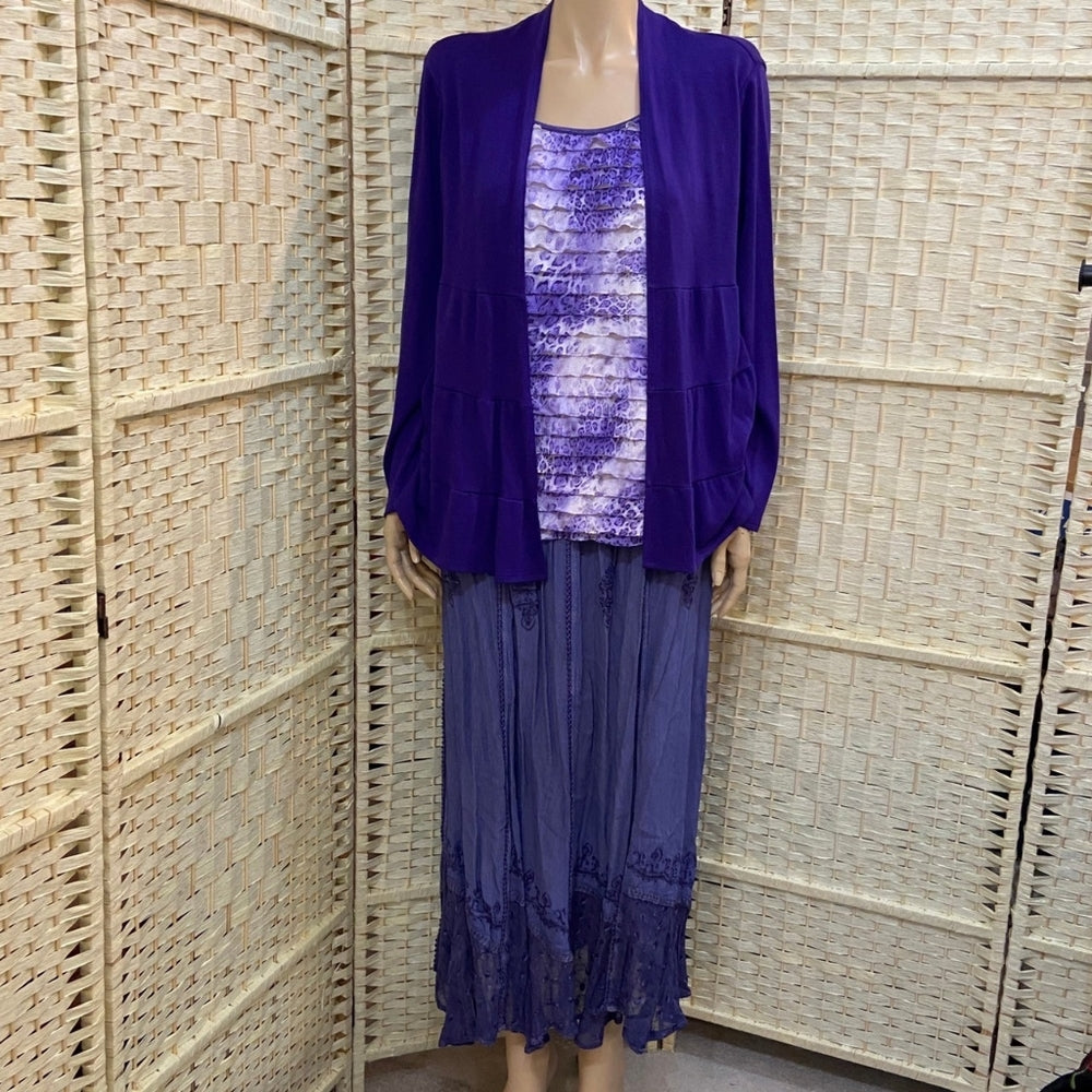 2pc Purple Top and Skirt Set