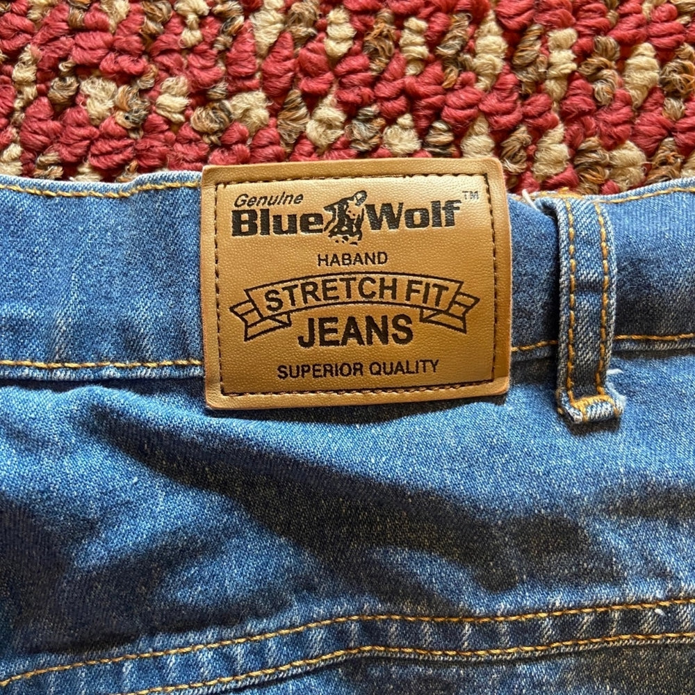 Genuine Blue Wolf by Haband, Stretch Fit Denim Jeans - Size 36L