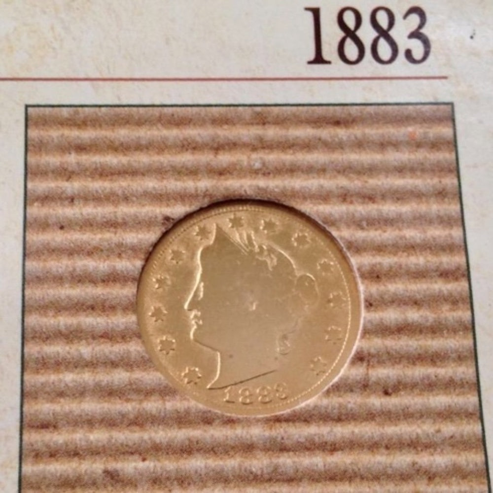 Genuine United States Mint: 1883 Racketeer Gold Plated Liberty Nickel
