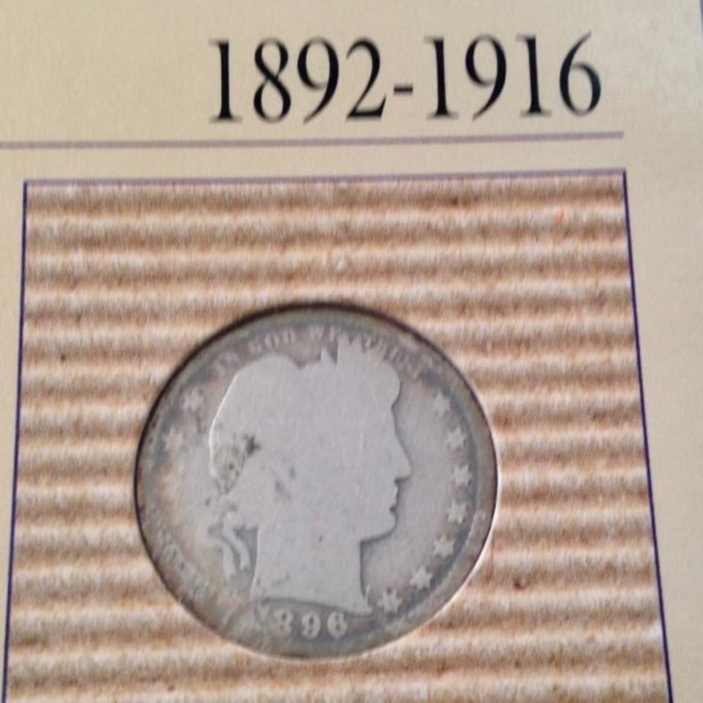 Genuine United States Mint 1892-1916 Silver Barber Quarter