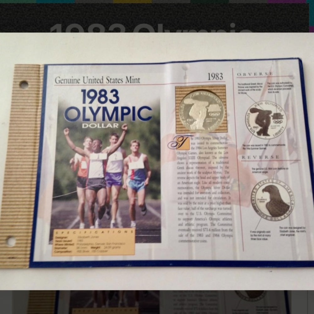 United States Mint 1983s Olympic Silver Dollar