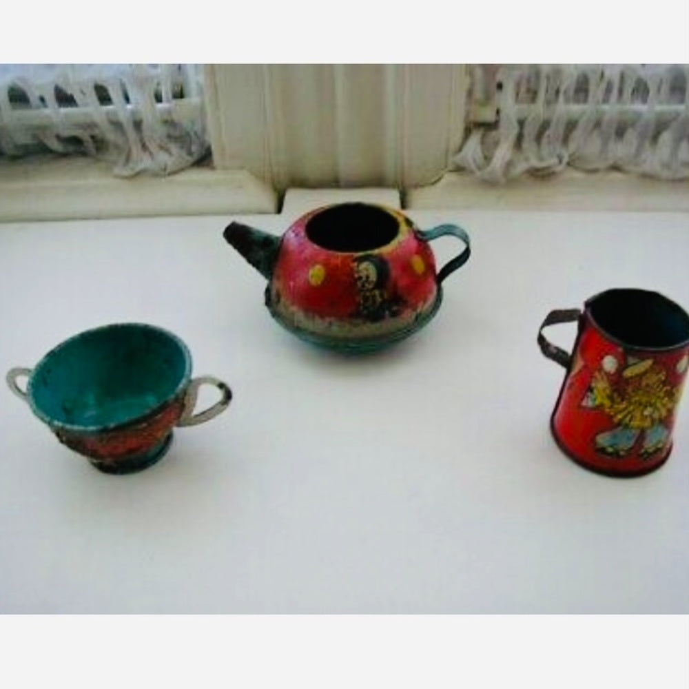 1948 Ohio Art #158, Circus 8-pc Child’s Tin Tea Set
