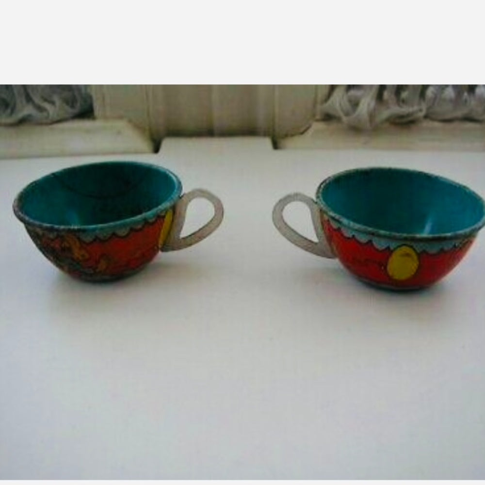 1948 Ohio Art #158, Circus 8-pc Child’s Tin Tea Set