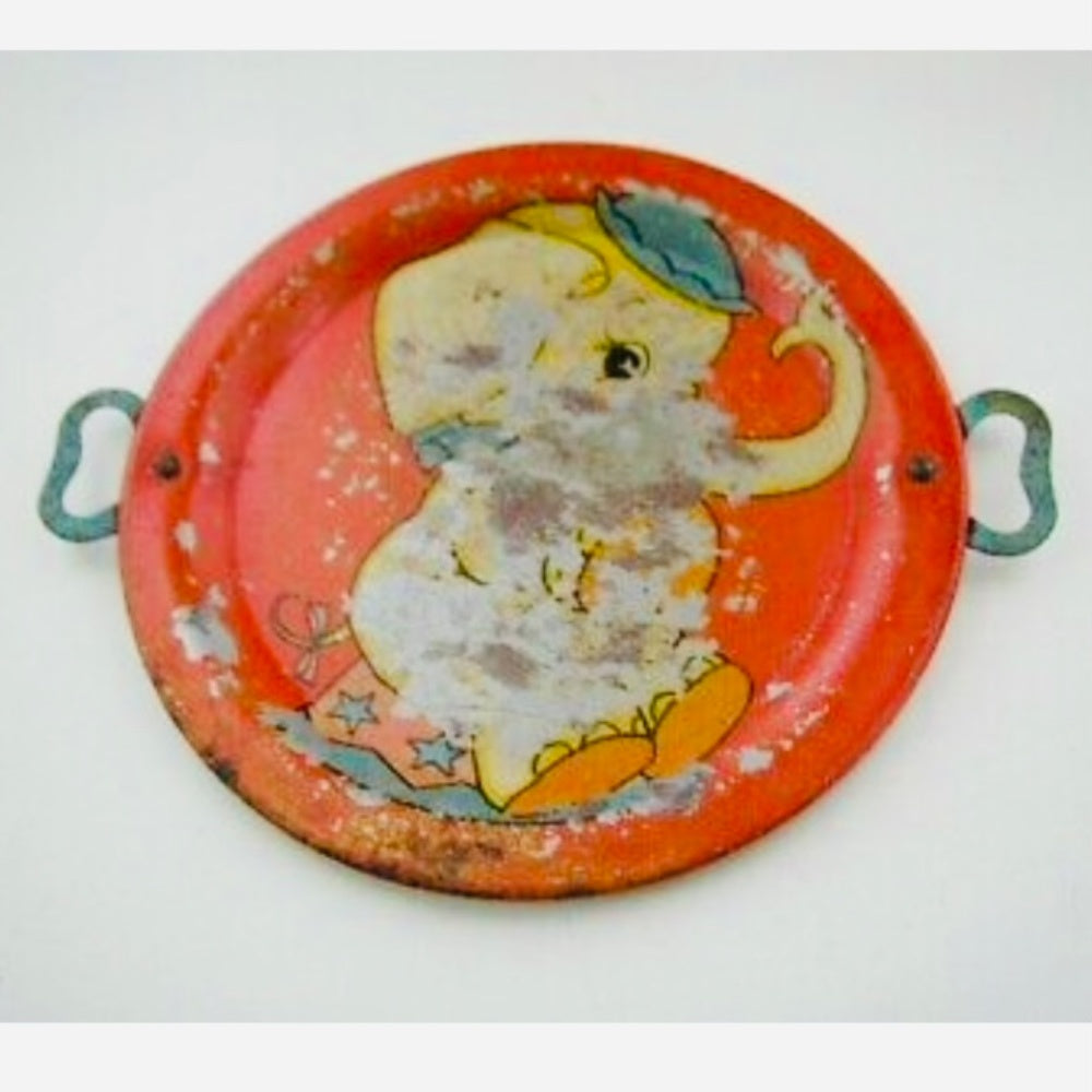 1948 Ohio Art #158, Circus 8-pc Child’s Tin Tea Set