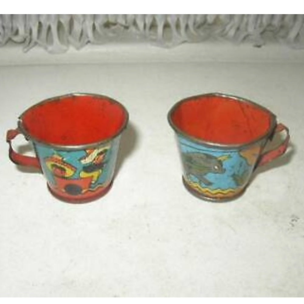 1940s Ohio Art, # 80, Mexican Boy 7pc Child’s Tin Tea Set