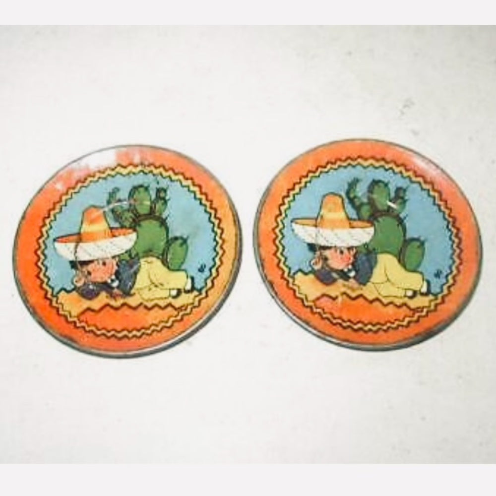 1940s Ohio Art, # 80, Mexican Boy 7pc Child’s Tin Tea Set